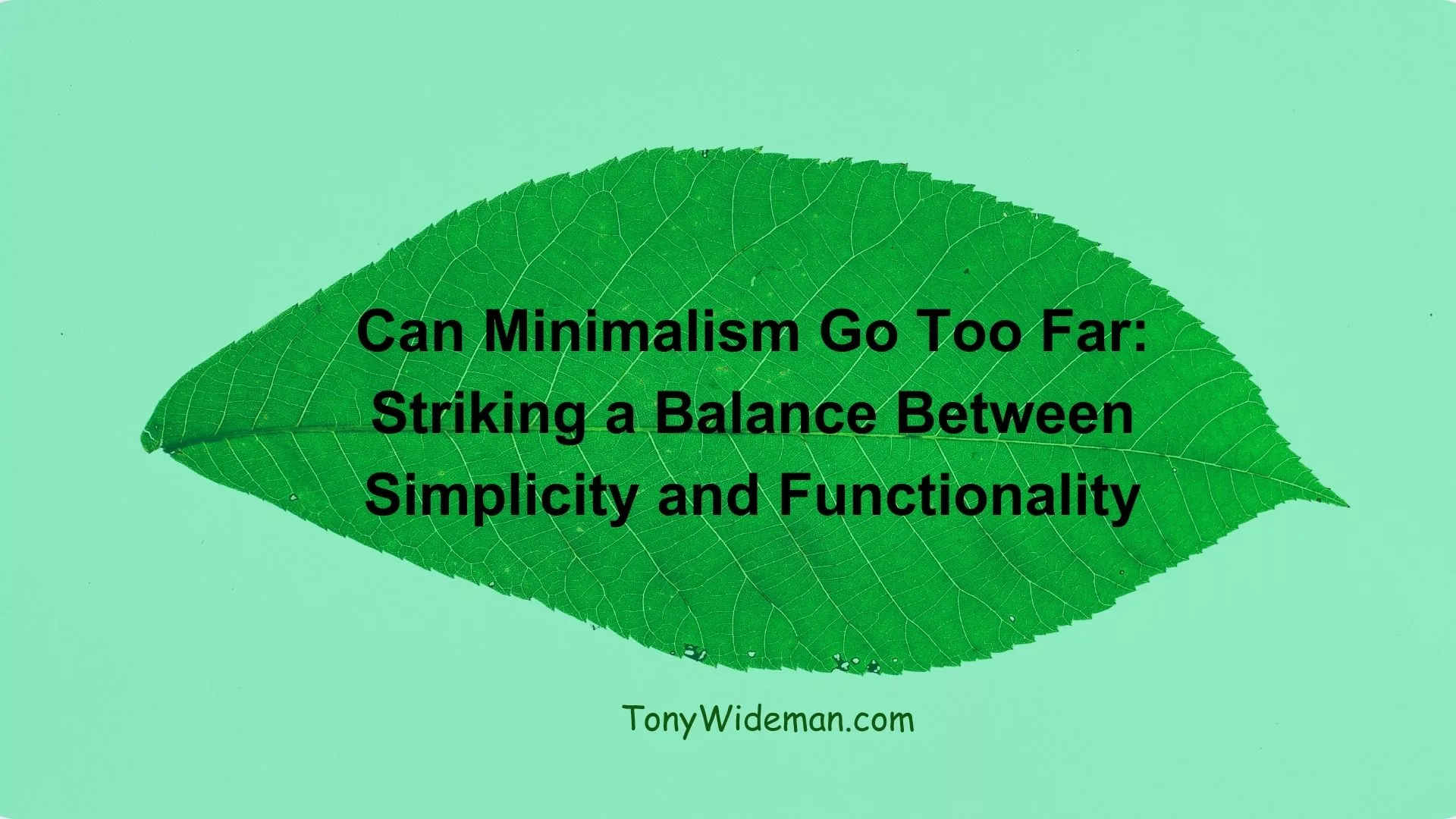 Can Minimalism Go Too Far To Be Beneficial?